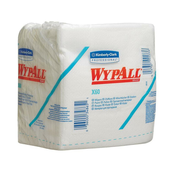 WYPALL* X60 Wischtücher 1/4 Falz, geprägt, weiß, 68 g/m²