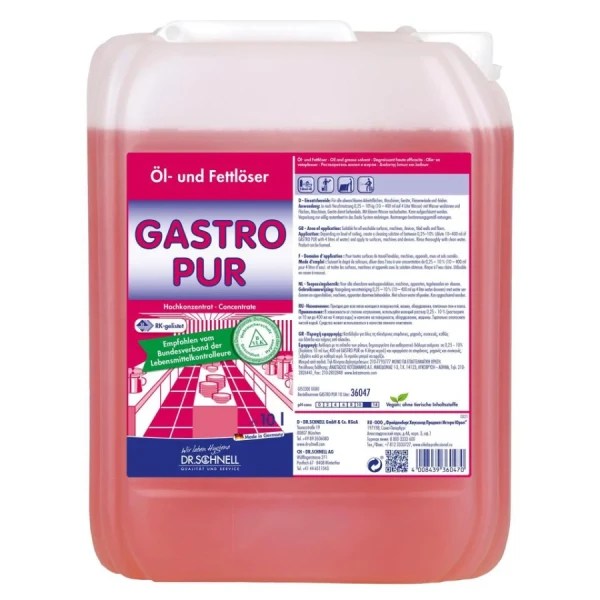 DR. SCHNELL Gastro Pur 10 L – Fettlöser für Gastronomie – Profi-Küchenreiniger
