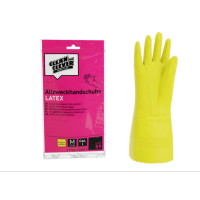 CLEAN and CLEVER Allzweckhandschuhe aus Latex – Gelb, Größe L (8–9), 1 Paar