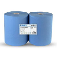 Funny Industrierolle 36 cm, 2-lagig, blau, Zellstoff, 1.000 Blatt, 2 Rollen