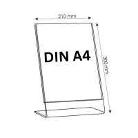 Acryl L-Ständer,DIN A4, lang, Flyer Aufsteller, Prospektständer, SC 3.0