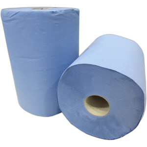 Funny AG-076 Putztuchrolle blau 36 × 34 cm 1000 Blatt – 2-lagige verklebt Papiertücher – Putztuchrolle für Industrie, Werkstatt und Restaurant –…