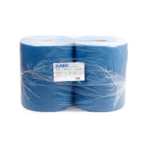 Funny AG-076 Putztuchrolle blau 36 × 34 cm 1000 Blatt – 2-lagige verklebt Papiertücher – Putztuchrolle für Industrie, Werkstatt und Restaurant –…