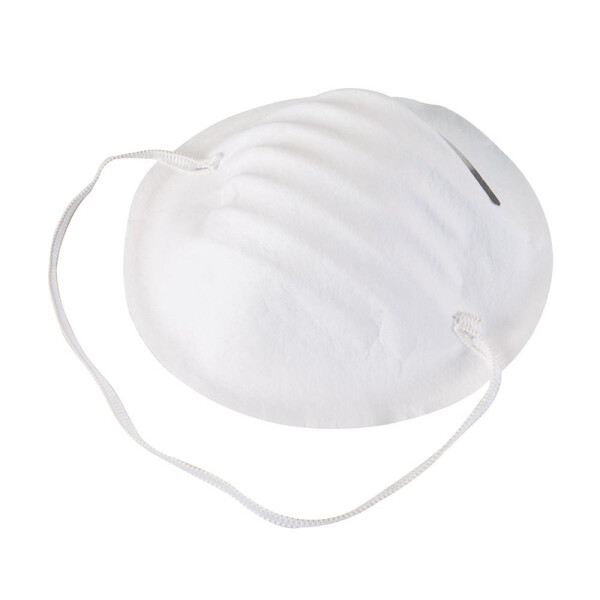 Staubschutzmasken, Mundschutz – Maskenform weiß 1 Stück.