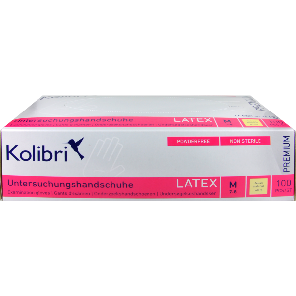 Kolibri Latex Untersuchungshandschuhe Premium white/weiß Gr. S