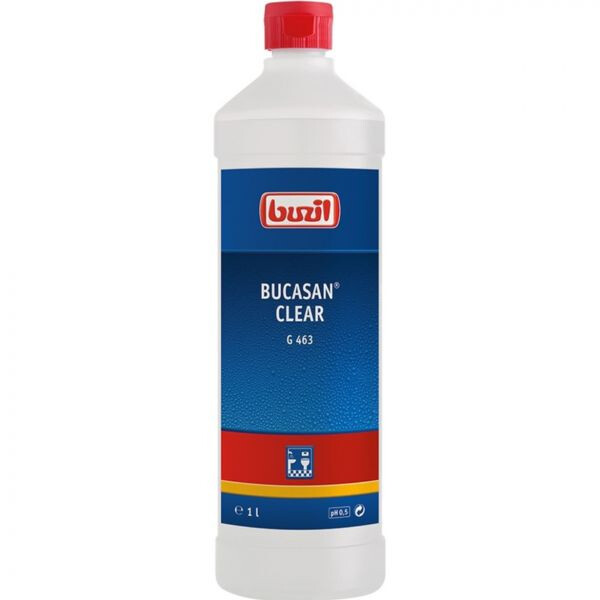 Buzil G463 Bucasan Clear – Hochwirksamer Sanitärreiniger für streifenfreie Sauberkeit 1L Flasche