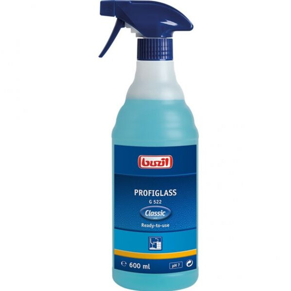 Buzil G522 Profiglass Classic Edition – Profi-Glasreiniger für streifenfreien Glanz 600 ml Sprühflasche